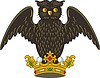 heraldic rank crown with owl