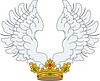 heraldic rank crown with wings