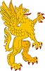 Vector clipart: heraldic supporter griffin