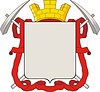 геральдический щит с короной, лентой и молотками
