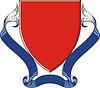 heraldic shield with motto ribbon