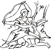 Vector clipart: Cupid and Diana; by P. Batoni