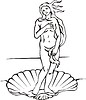 Vector clipart: Birth of Venus; by S. Botticelli