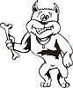 Vector clipart: comic dog holding a bone