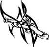 Vector clipart: gun tribal tattoo