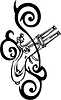 Vector clipart: gun tribal tattoo