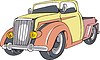 Vector clipart: vintage pickup flame