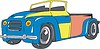 Vector clipart: vintage pickup flame