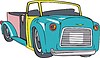 Vector clipart: vintage pickup flame