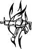 Vector clipart: rifle tribal tattoo