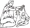 Vector clipart: Adoration of the Shepherds; by Vasari