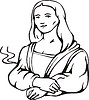 Vector clipart: Mona Lisa; by Leonardo da Vinci