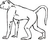 Vector clipart: yellow baboon