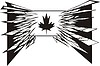 Vector clipart: maple leaf tribal tattoo