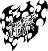 Vector clipart: gun flame tattoo