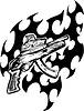 Vector clipart: gun flame tattoo