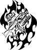 Vector clipart: gun flame tattoo