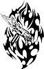 Vector clipart: gun flame tattoo