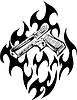Vector clipart: pistol flame tattoo