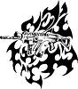 Vector clipart: riffle flame tattoo