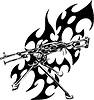 Vector clipart: riffle flame tattoo