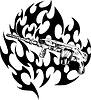 Vector clipart: riffle flame tattoo