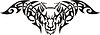Vector clipart: symmetrical wolf tattoo