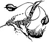 Vector clipart: bird flame tattoo