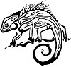 Vector clipart: chameleon flame tattoo