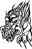 Vector clipart: dragon flame tattoo