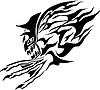 Vector clipart: monster flame tattoo