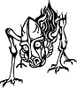 Vector clipart: monster flame tattoo