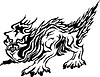 Vector clipart: monster flame tattoo