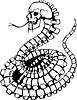 Vector clipart: skull-snake tattoo
