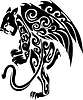 Vector clipart: winged tiger tattoo