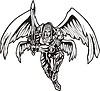 Vector clipart: angel warrior with a sword