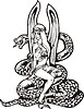 Vector clipart: angel and snake