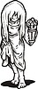 Vector clipart: girl with lantern
