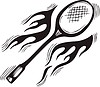 Vector clipart: badminton racket flame