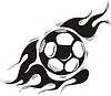 Vector clipart: soccer ball flame