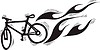 Векторный клипарт: флейм с велосипедом