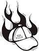 Vector clipart: baseball cap flame