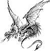 Vector clipart: dragon tattoo