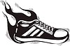 Vector clipart: gym shoes flame