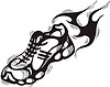 Vector clipart: running shoes flame