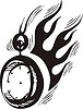 Vector clipart: stop-watch flame