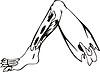 Vector clipart: cyborg's leg