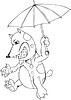 Vector clipart: comic dog under Umbrella