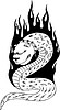 Векторный клипарт: флейм монстр змея с собачьей головой