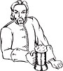 Vector clipart: man with beer